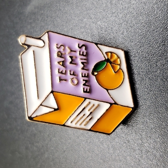 Tears of my enemies juice box enamel fashion pin - Picture 1 of 6